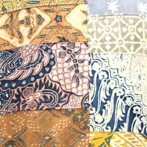 Nativewear Designs Cottagecore Patchwork Art Wear Beads Lined Kimono Blouse L - Picture 8 of 9